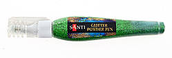 Ручка із розсипним глітером "Santi" №411741 10г зелена(10)