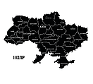 Інтер’єрна наклейка на стіну Сучасна однокольорова карта України, фото 2