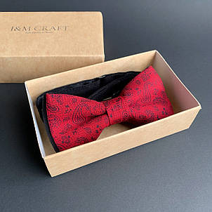 Краватка-метелик I&M Craft червона зі східним малюнком (010229), фото 2
