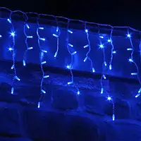 Гірлянда світлодіодна бахрома 200LED, розмір 5х0,7 м блакитна