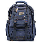 Чоловічий рюкзак Голдбі 98208 брезентовий синій, фото 2