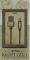 Кабель USB > microUSB Remax RC-095m магнітний 1м black
