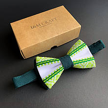Краватка-метелик I&M Craft в українському стилі зелений з вишивкою (0102973)