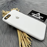 Чехол Silicone case Full для iPhone 7 plus / 8 plus с микрофиброй закрытым низом противоударный силикон черный 36. White