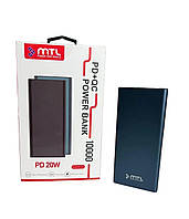 Зовнішній акумулятор повербанк (Power Bank) MTL MT4120 10000 mAh Black