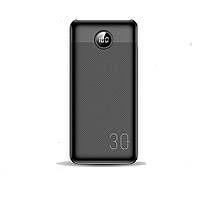 Зовнішній акумулятор повербанк (Power Bank) VEGER VP3008PD 30000 mAh Black