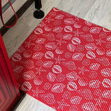 Якісний рулонний мірний килимок для Ванної, Туалету, Кухні, Коридору Доріжка ширина 80 см червона мушля, фото 3