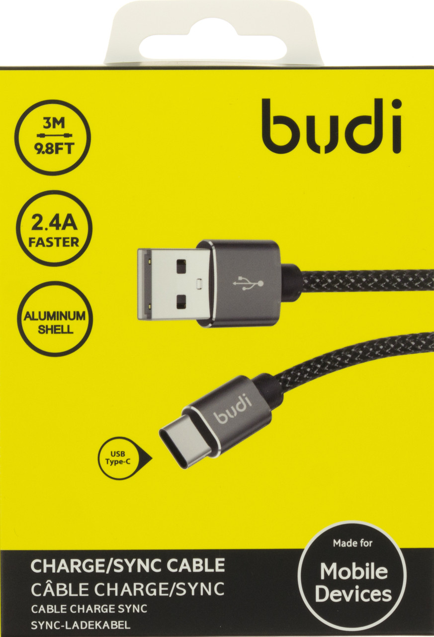 Кабель USB > Type-C USB Budi 2.4A 3м №DC 206T30B-BLK
