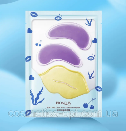 Гідрогелеві патчі для очей та губ Bioaqua, 6 г + 8 г, фото 1