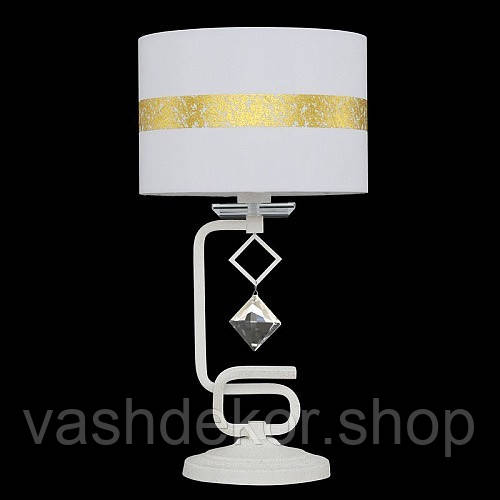 Декоративна настільна лампа з тканинним абажуром 22х42 см