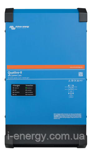 Гібридний інвертор Quattro-II 48/5000/70-50/50 QUA482504010 Victron Energy 48В 5000ВА 70А