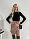 Крута мініспідниця з розрізом з екошкіри висока талія, фото 4