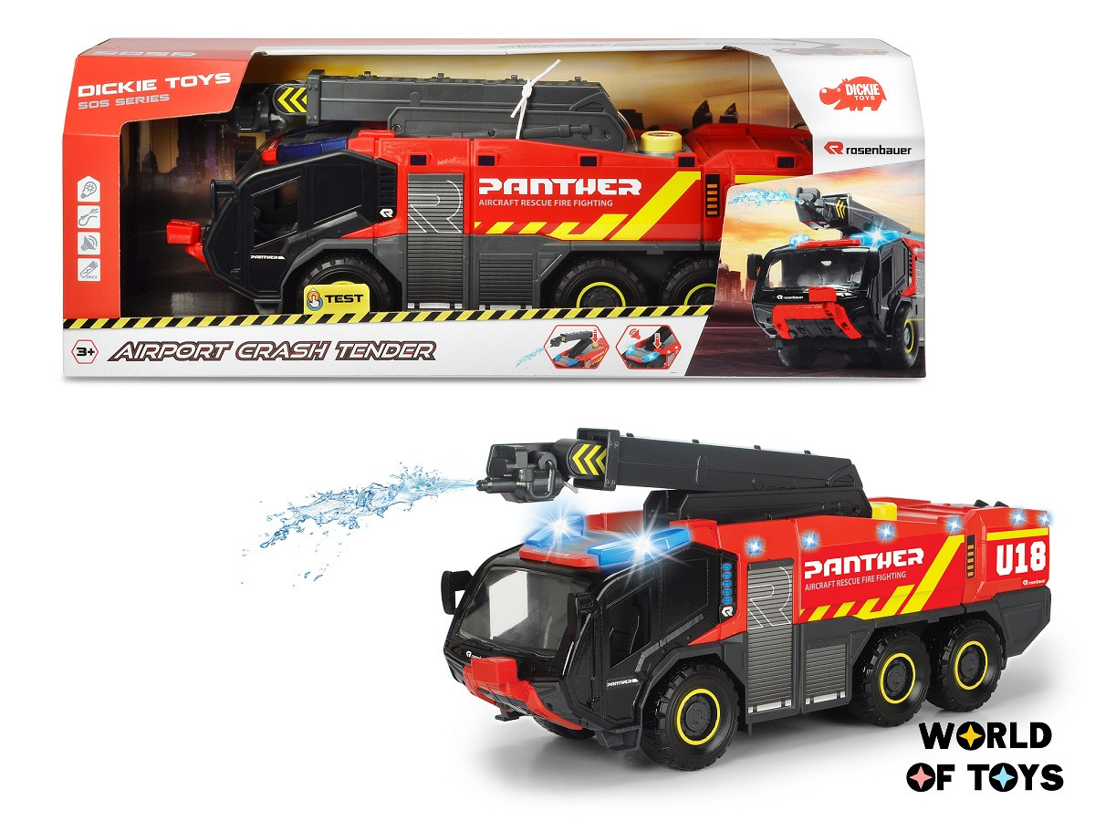 Пожежна машина аеропорту Dickie Toys Пантера зі звуковими, світловими та водними ефектами 62см (3719012)