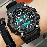 Чоловічий наручний електронний годинник Skmei 1283 All Black спортивний водостійкий кварцовий годинник, фото 4