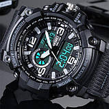 Чоловічий наручний електронний годинник Skmei 1283 All Black спортивний водостійкий кварцовий годинник, фото 5