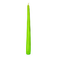 Свеча 25 см коническая столовая зеленая Bispol. В упаковке 10 шт. (120)