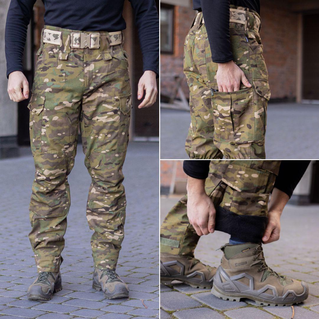 Штани тактичні на флісі GRIFON Apex мультикам рипстоп (вафелька), фото 1