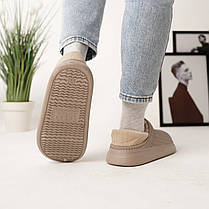 Резинові тапки утеплені бежеві, фото 4