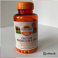 Sundown Naturals Calcium magnesium zinc, Кальцій, магній, цинк, 100 таблеток