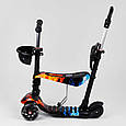 Триколісний самокат 5в1 21700 Best Scooter, кошиком, батьківською ручкою, сидінням, фото 2