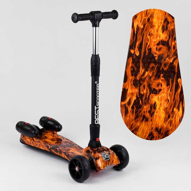 Дитячий триколісний самокат Best Scooter MAXI 89341 з турбінами та з музикою, з парогенератором, складаним, фото 1