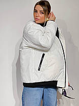 Трендова жіноча куртка бомбер на утеплювачі модні кольори Gva2349, фото 4