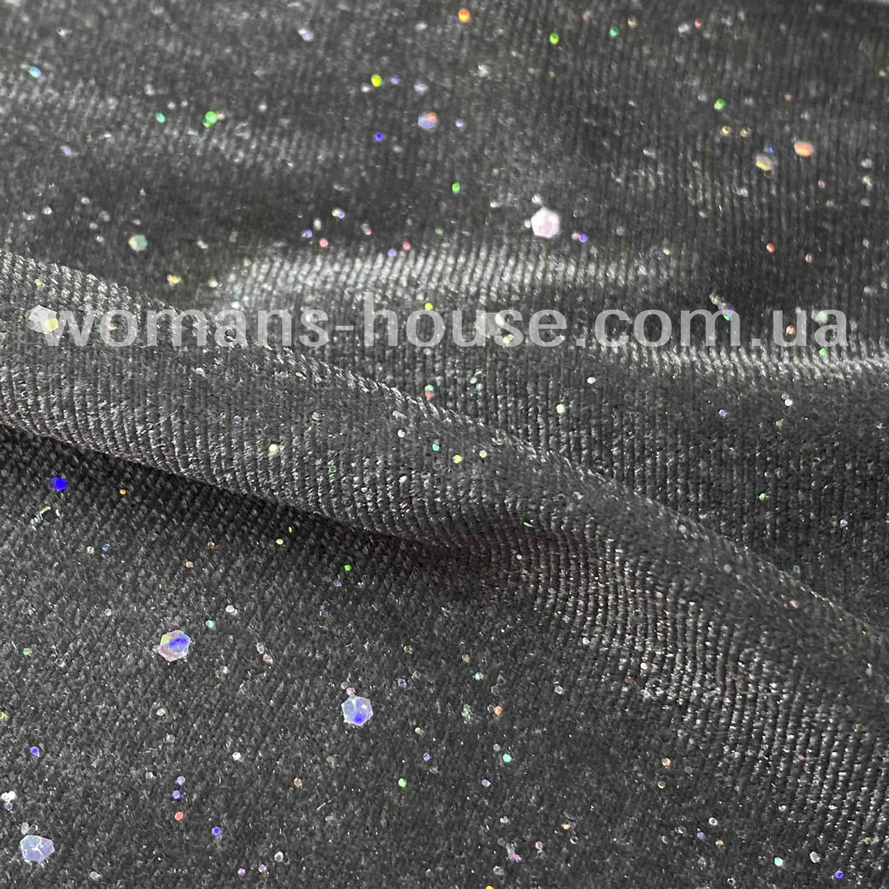 Тканина Оксамит з напиленням Сірий, фото 1