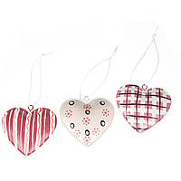 Комплект елочных игрушек "Три сердца", Elisey, Металл