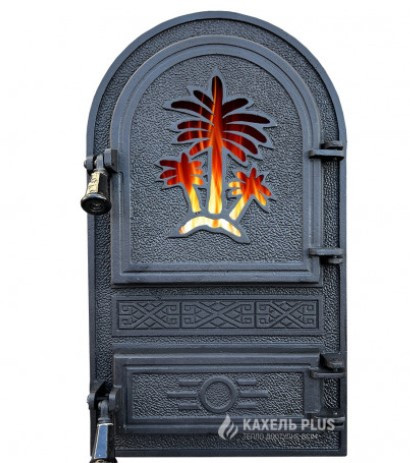Дверцята камінні чавунні зі склом Iron Fire PALM 305x520