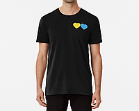 Мужская и женская Патриотическая футболка с принтом сердца украинцев