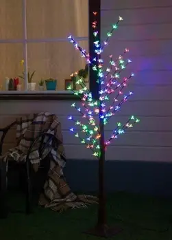 Дерево світлодіодне на стійці 1.5 м 72 Led різнобарвні зірочки, світіння мультиколор