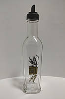 Пляшка 250 мл скляна з пластиковим дозатором для олії Олива Romanica Everglass