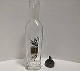 Пляшка 250 мл скляна з пластиковим дозатором для олії Олива Romanica Everglass, фото 2