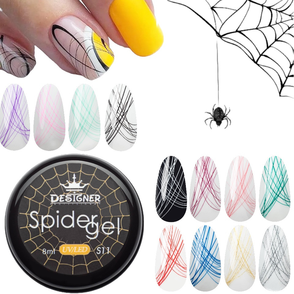 Павутина Spider Gel для дизайну і декору нігтів (Дизайнер Професіонал) 8 мл, фото 1