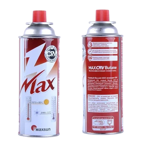 Газ для портативних газових приладів MAXSUN CRV червоний (зима-літо) ОРИГІНАЛ КОРЕЯ