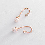 Сережки (культури. пресн. перли, фіаніт) 02807, фото 3