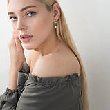 Сережки (культури. пресн. перли, фіаніт) 02807, фото 4