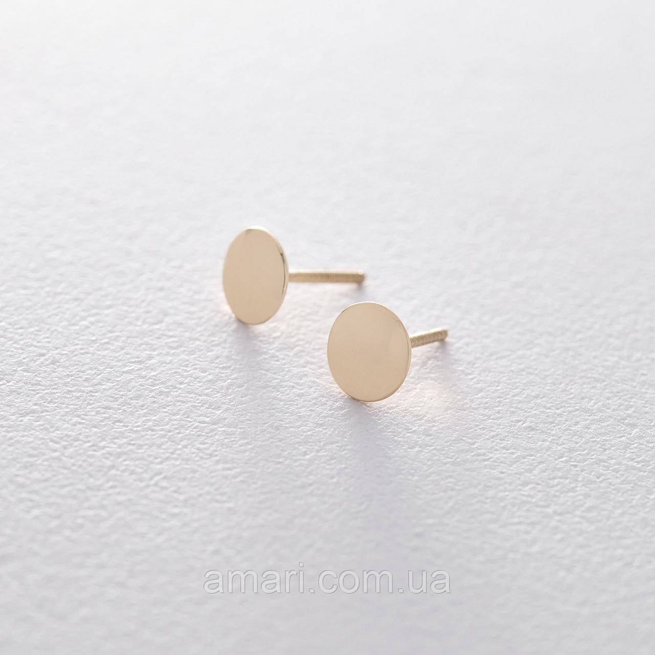 Сережки-пусети з жовтого золота с05447, фото 1
