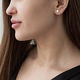 Сережки-пусети з жовтого золота с05447, фото 4