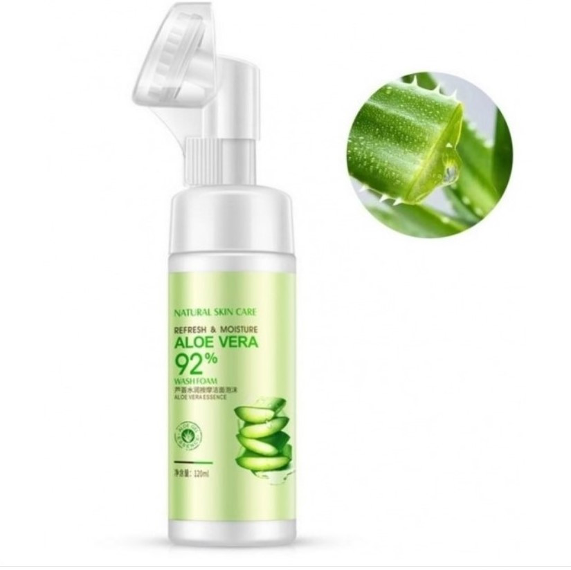 Пінка для вмивання з масажною щіточкою Bioaqua Aloe Moisturizing Massage Cleanser, 120мл