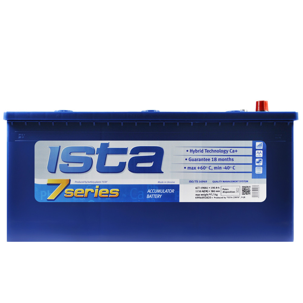 Купить Автомобильный аккумулятор Ista 7 Series 190Ah 1150A R+ ...