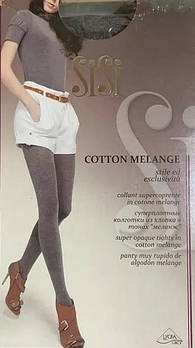 Бавовняні колготи Sisi Cotton Melange теплі Колготки Зимові меланж щільні 200 Ден Жіноча нижня білизна