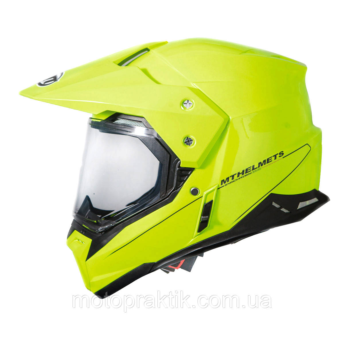 MT SYNCHRONY DUOSPORT SV SOLID GLOSS FLUOR YELLOW, XS - Мотошолом ендуро (мотард) з окулярами
