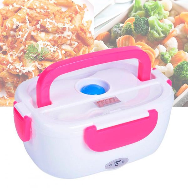 Ланчбокс Electric Lunch Box з підігрівом 2 в 1 220 В Рожевий, фото 1