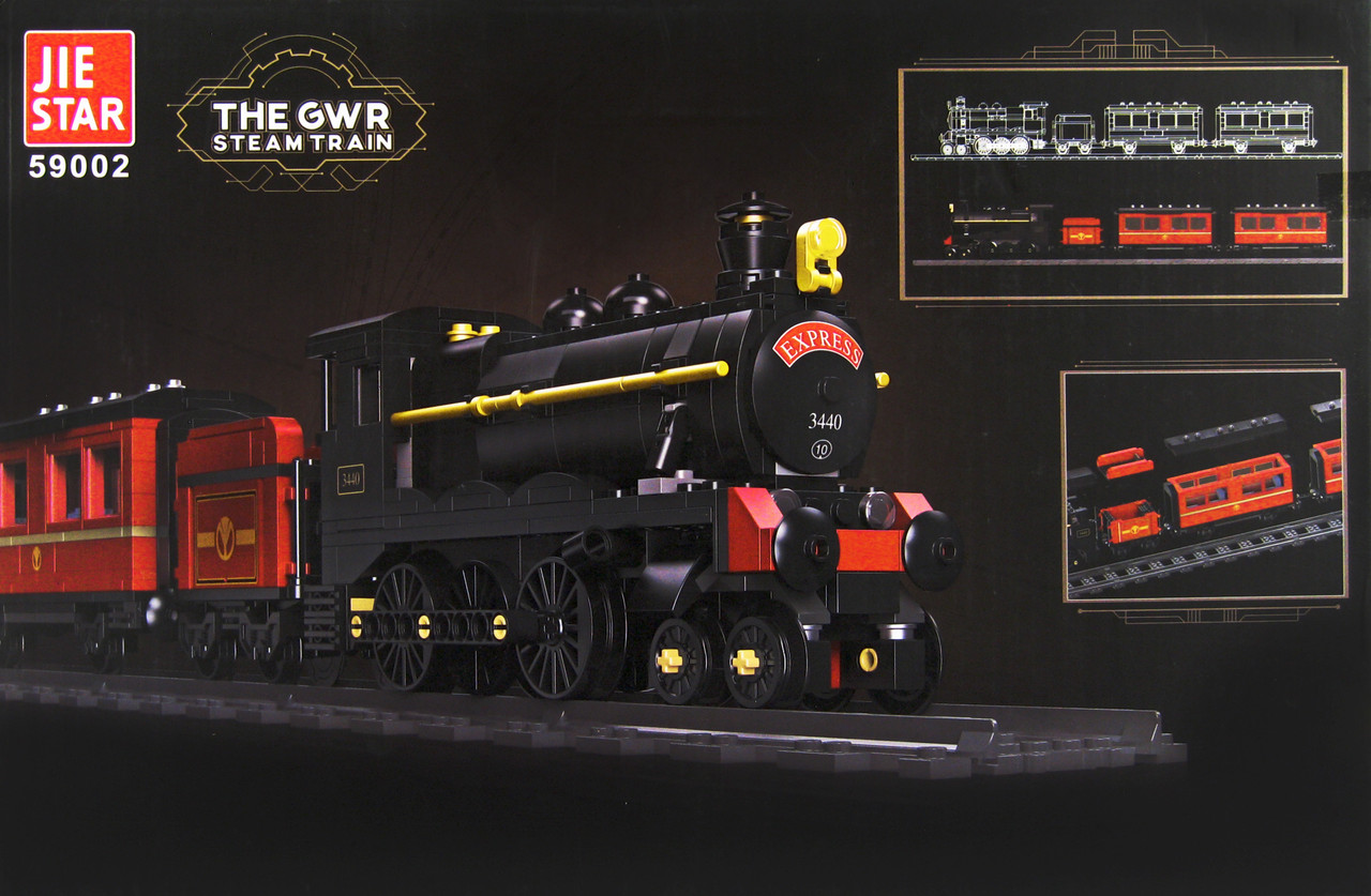 Конструктор Jie Star 59002 паровоз, вагони, 789 деталей