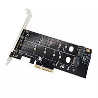 Переходник адаптер PCIe для 2x SSD M.2 NVMe и SATA, плата расширения PCI Express 3.0 X4/X8/X16 для компьютера