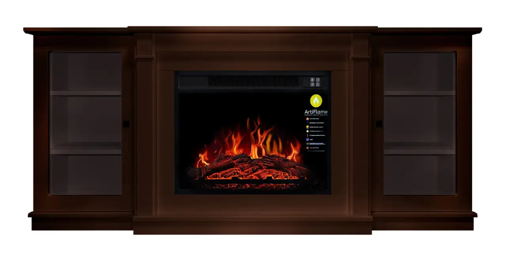 Камінокомплект Електрокамін ArtiFlame Vermont AF23S Коньяк (зі звуком) Електричний 3D Камін, фото 1