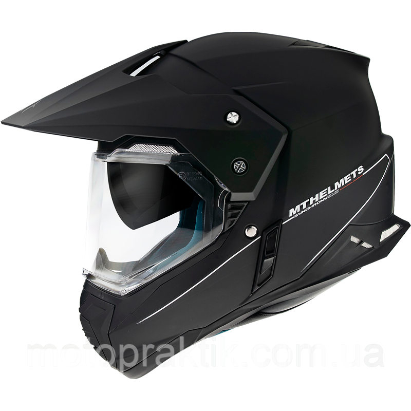 MT SYNCHRONY DUOSPORT SV SOLID MATT BLACK, XS - Мотошолом ендуро (мотард) з окулярами