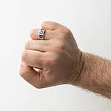 Чоловіча золота печатка з чорними фіанітами 
к06054, фото 2