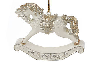 Ялинкова іграшка Символ року 2026 Конячка-гойдалка 7.5 см